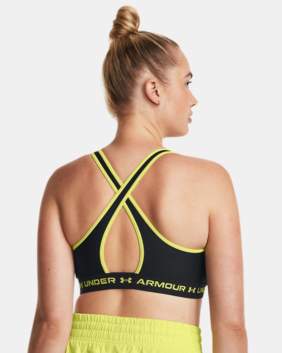Women's Armour® Mid Crossback Sports Bra, Black, pdpMainDesktop image number 7